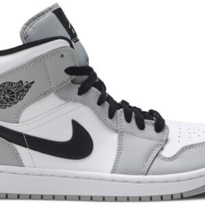 AIR JORDAN 1 MID WHITE LIGHT SMOKE GREY