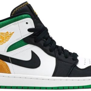 AIR JORDAN 1 MID SE WHITE LASER ORANGE LUCKY GREEN