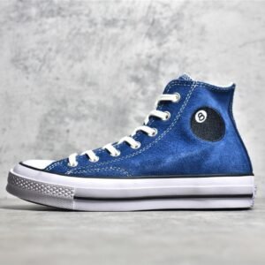 CONVERSE X STUSSY CHUCK TAYLOR ALL-STAR 70S HIGH 8 BALL SARGASSO SEA/WHITE/BLACK A03711C