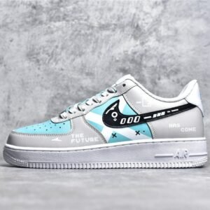 Nike AIR FORCE 1 LOW 07 VIDEO GAME LIGHT GREY/BLACK/SKY BLUE CW2288-111