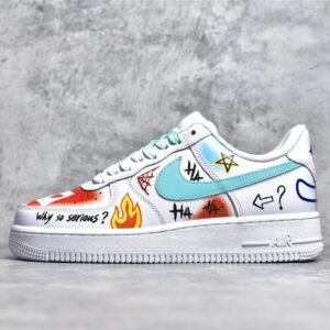 Nike AIR FORCE 1 LOW 07 GRAFFITI WHITE/SKY BLUE/MULTI-COLOR CW2288-111