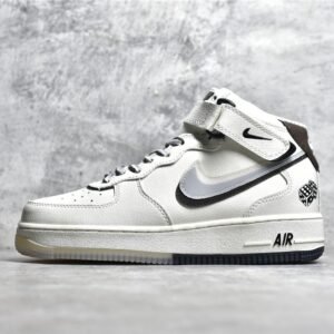 Nike AIR FORCE 1 MID GS DOUBLE SWOOSH WHITE/WHITE/GREY CW1574-901