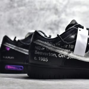 Nike OFF-WHITE X SB DUNK LOW LOT 50 OF 50 BLACK/METALLIC SILVER/BLACK DM1602-001