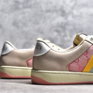 GUCCI SCREENER GG SNEAKERS BEIGE/LIGHT PINK/YELLOW