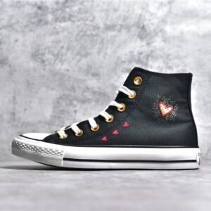 CONVERSE CHUCK TAYLOR ALL STAR HIGH VALENTINE'S DAY 2023 BLACK/WHITE/BACK ALLEY BRICK A03932C