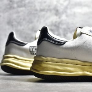MY/MAISON MIHARA YASUHIRO ORIGINAL STC SOLE LEATHER LOW-CUT SNEAKERS WHITE/WHITE/BLACK