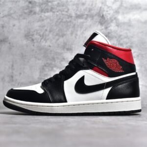 Nike AIR JORDAN 1 MID BLACK/GYM RED/SAIL BQ6472-061
