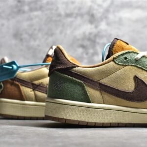 Nike ZION WILLIAMSON X AIR JORDAN 1 RETRO LOW OG VOODOO FLAX/MUSLIN/FAUNA BROWN/OIL GREEN DZ7292-200