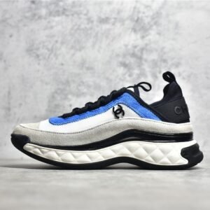 CHANEL  22SS SNEAKERS BLACK/DARK BLUE/LIGHT GREY-WHITE