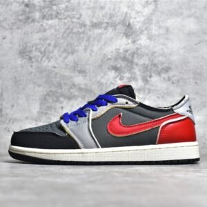 Nike AIR JORDAN 1 LOW BLACK/GREY/DARK BLUE-RED DV0982-006