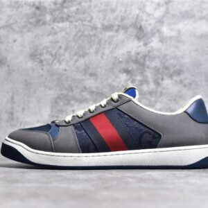 GUCCI SCREENER GG SNEAKERS GREY/NAVY BLUE/WHITE-RED