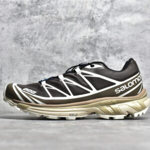 SALOMON XT-6 RUNNING SHOES DARK BROWN/WHITE/BEIGE