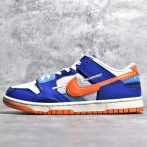 Nike SB DUNK LOW SCRAP KNICKS WHITE/SAFETY ORANGE/MEDIUM BLUE/DEEP ROYAL BLUE/GREY FOG DM0128-100