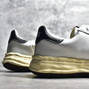 MY/MAISON MIHARA YASUHIRO ORIGINAL STC SOLE LEATHER LOW-CUT SNEAKERS WHITE/BEIGE/BLACK