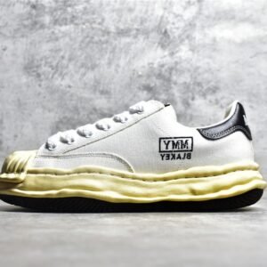 MY/MAISON MIHARA YASUHIRO ORIGINAL STC SOLE LEATHER LOW-CUT SNEAKERS WHITE/WHITE/BLACK