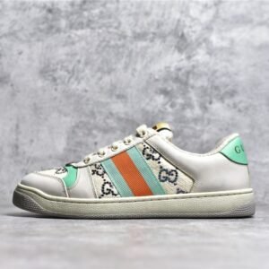 GUCCI SCREENER GG SNEAKERS LIGHT GREY/LIGHT GREEN/BROWN