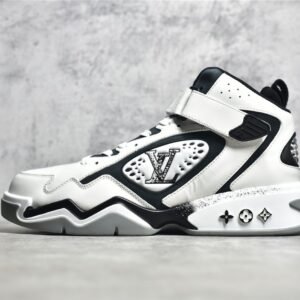 LOUIS VUITTON (LV) TRAINER 2 MONOGRAM BASKETBALL SHOES WHITE/WHITE/BLACK