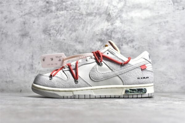 Nike OFF-WHITE X SB DUNK LOW LOT 33 OF 50 SAIL/NEUTRAL GREY/CHILE RED DJ0950-118