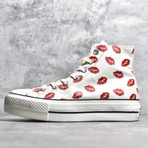 CONVERSE CHUCK TAYLOR ALL STAR LIFT PLATFORM VALENTINE'S DAY LIPS WHITE/RED/BEIGE A03520C
