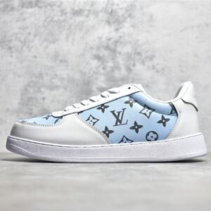 LOUIS VUITTON (LV) LOW RIVOLI SNEAKER WHITE/LIGHT BLUE/GREY