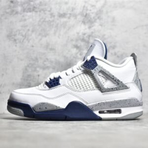 Nike AIR JORDAN 4 RETRO WHITE/MIDNIGHT NAVY/LIGHT SMOKE GREY/FIRE RED DH6927-140