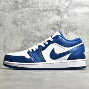 Nike AIR JORDAN 1 LOW WHITE/WHITE/DARK MARINA BLUE DC0774-114