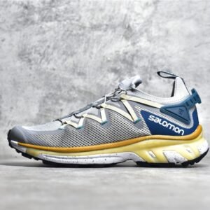 SALOMON XT-RUSH RUNNING SHOES LIGHT GREY/BEIGE/DARK BLUE