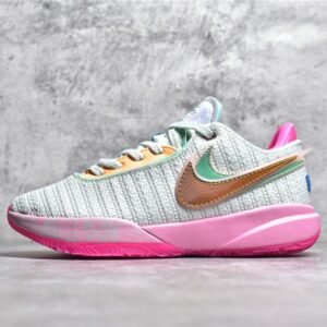Nike LEBRON 20 TIME MACHINE BARELY GREEN/MEDIUM SOFT PINK/LIGHT BONE/MULTI-COLOR DJ5423-300