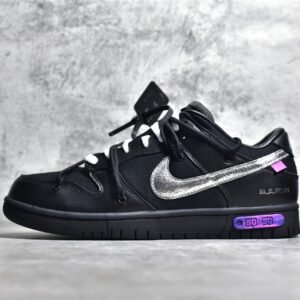 Nike OFF-WHITE X SB DUNK LOW LOT 50 OF 50 BLACK/METALLIC SILVER/BLACK DM1602-001