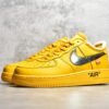 ⁦Nike AIR FORCE 1 LOW LEMONADE X OFF-WHITE UNIVERSITY GOLD/BLACK/METALLIC SILVER DD1876-700⁩ – תמונה ⁦18⁩