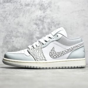 Nike AIR JORDAN 1 LOW PREMIUM ELEPHANT PRINT WHITE/NEUTRAL GREY/SAIL/SMOKE GREY DH4269-100