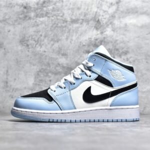 Nike AIR JORDAN 1 MID GS ICE BLUE/BLACK/SAIL/WHITE 555112-401