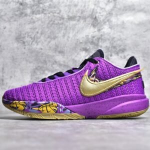 Nike LEBRON 20 GS YOUNG HEIRS VIVID PURPLE/METALLIC GOLD/BLACK/LILAC/SOLAR FLARE FD0207-500